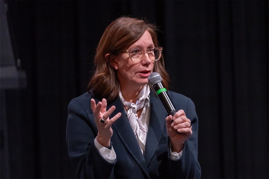Photograph of panelist Shelley Kuipers at Bespoke's SPP Speaker Series Event, Women Leading in Social Impact: Why It's Working